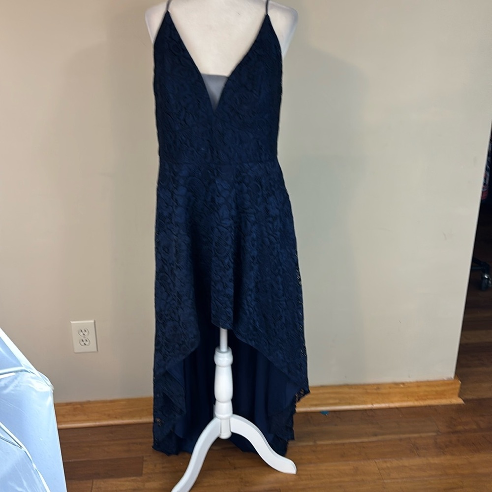DB Studio Navy Lace Prom Dress Evening Wear Size 16